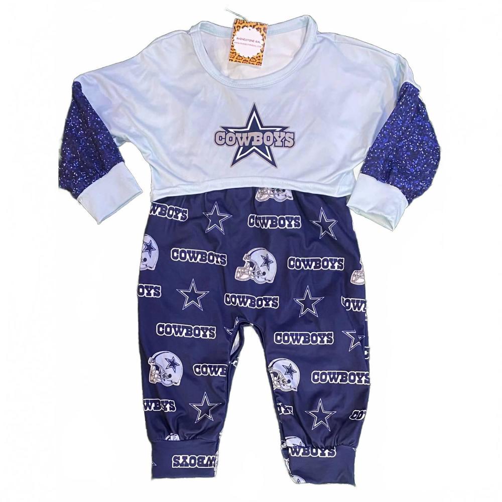 NEW AIER WHOLESALE kid's dallas cowboys jumpsuit - long sleeve game day outfit i